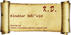 Kindler Dávid névjegykártya
