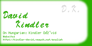 david kindler business card